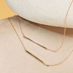Aurate New York | Gold Bar Necklace | 14K